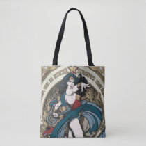 Wonder Woman Art Nouveau Panel Tote Bag
