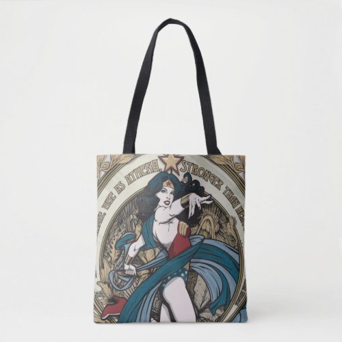 Wonder Woman Art Nouveau Panel Tote Bag
