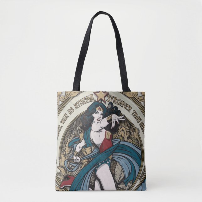 Wonder Woman Art Nouveau Panel Tote Bag (Front)