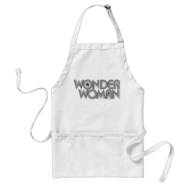 Wonder Woman B&W Logo 3 Adult Apron (Front)