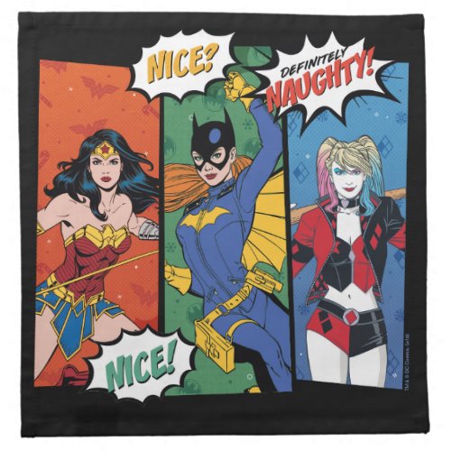 Wonder Woman Batgirl  Harley Quinn Holiday Cloth Napkin