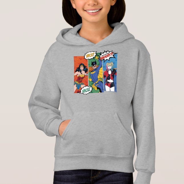 Wonder Woman, Batgirl, & Harley Quinn Holiday Hoodie (Front)