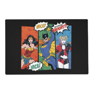 Wonder Woman, Batgirl, & Harley Quinn Holiday Placemat