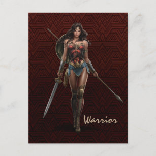 Wonder Woman Battle-Ready Comic Art Postcard
