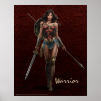 Wonder Woman Battle-Ready Comic Art Poster