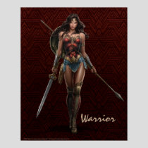 Wonder Woman Battle-Ready Comic Art Poster