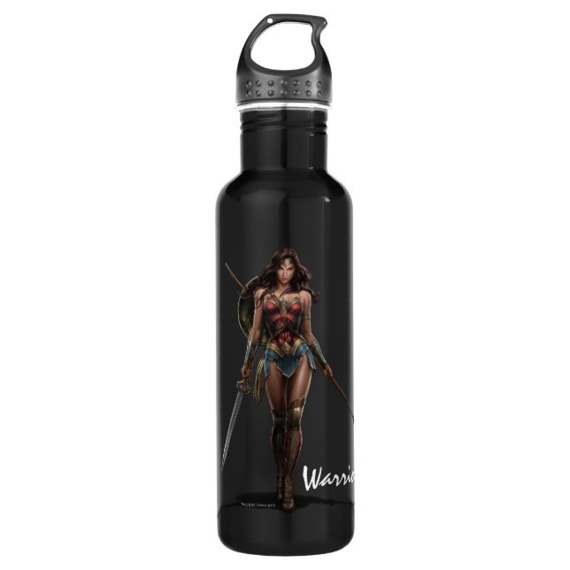 Wonder Woman Battle-Ready Comic Art Water Bottle (Front)