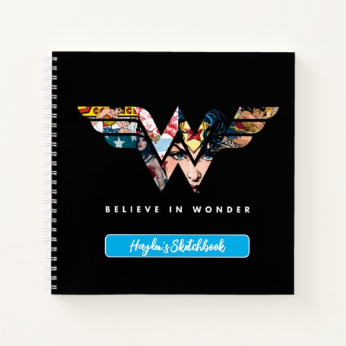 Wonder Woman Believe In Wonder Collage Drawing Notebook