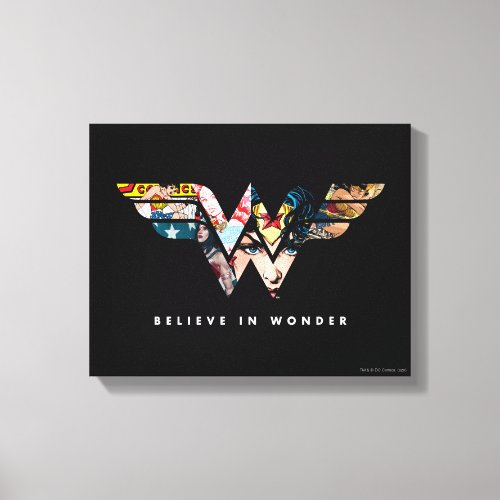 Wonder Woman Believe In Wonder Collage Logo Canvas Print