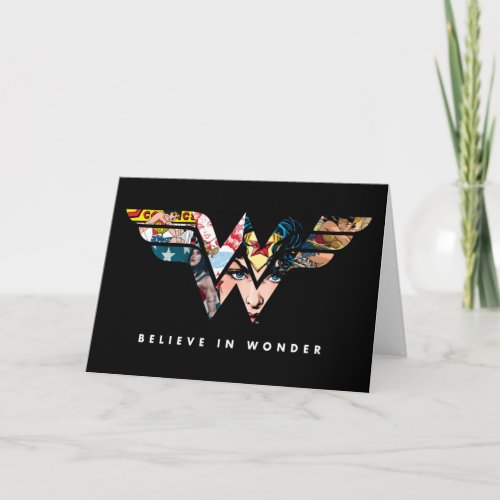 Wonder Woman Believe In Wonder Collage Logo Card