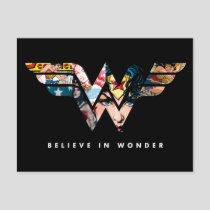 Wonder Woman "Believe In Wonder" Collage Logo Invitation Postcard