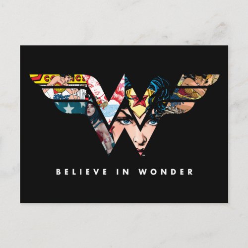 Wonder Woman Believe In Wonder Collage Logo Invitation Postcard