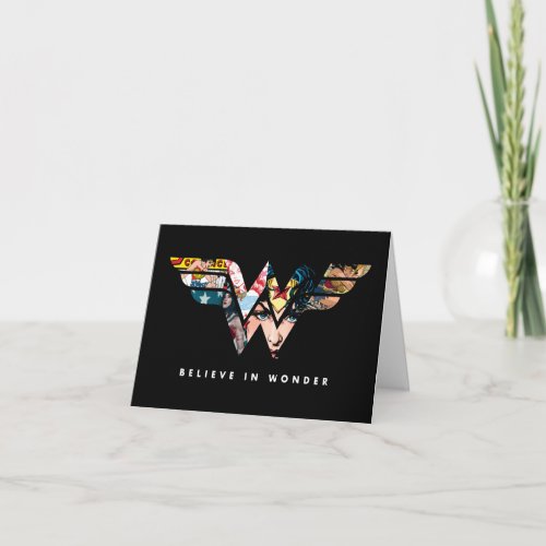 Wonder Woman Believe In Wonder Collage Logo Note Card