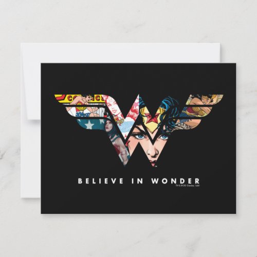 Wonder Woman Believe In Wonder Collage Logo Note Card