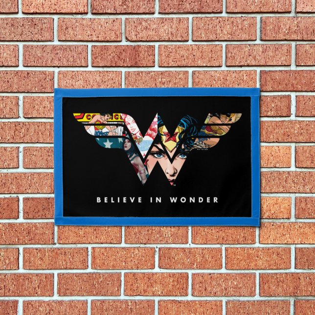 Wonder Woman "Believe In Wonder" Collage Logo Pennant (Insitu 1)