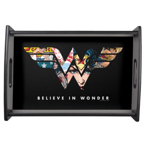 Wonder Woman Believe In Wonder Collage Logo Serving Tray
