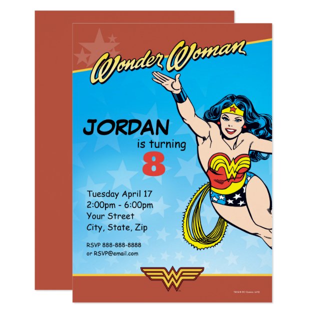 Wonder Woman Birthday Invitation