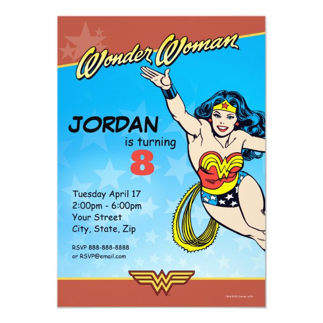 Wonder Woman Birthday Invitation