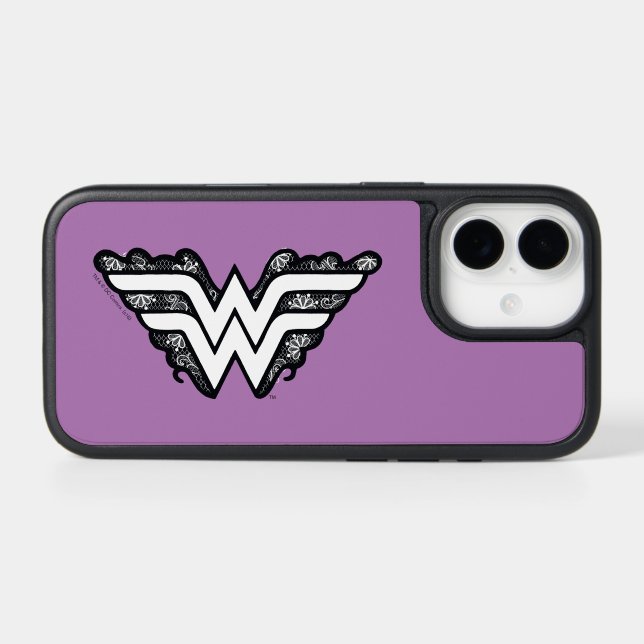 Wonder Woman Black Lace Logo Otterbox iPhone Case (Back Horizontal)