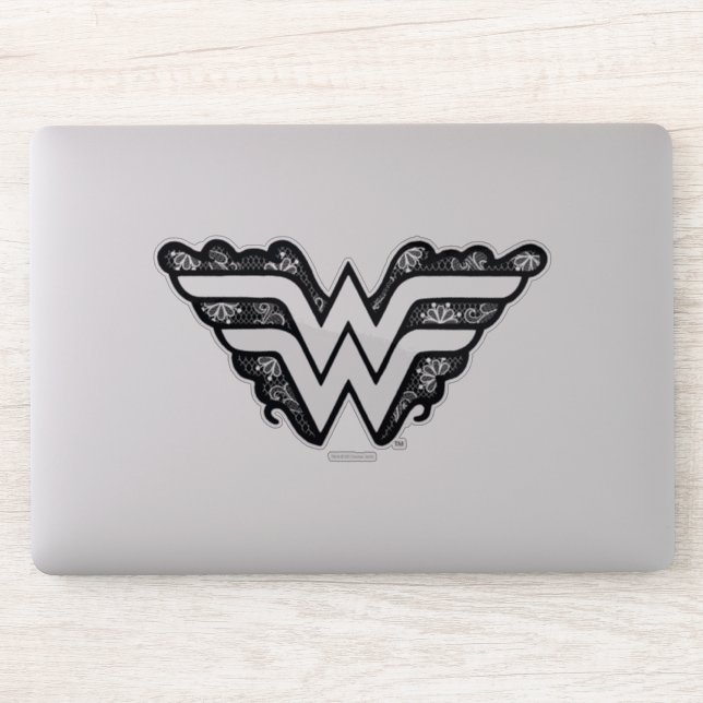 Wonder Woman Black Lace Logo Sticker (Computer)
