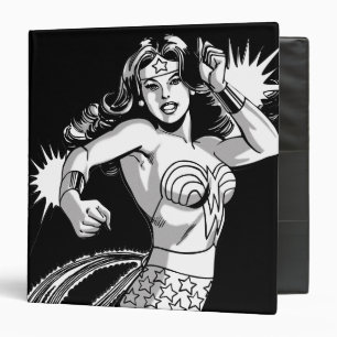 Wonder Woman Black & White Defender 3 Ring Binder