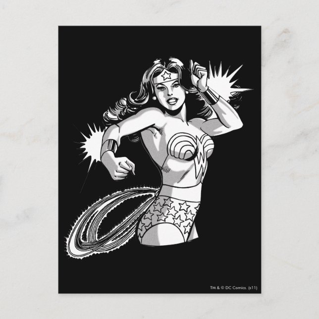 Wonder Woman Black & White Defender Postcard (Front)