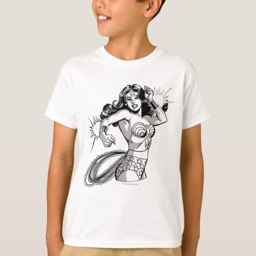 Wonder Woman Black  White Defender T_Shirt