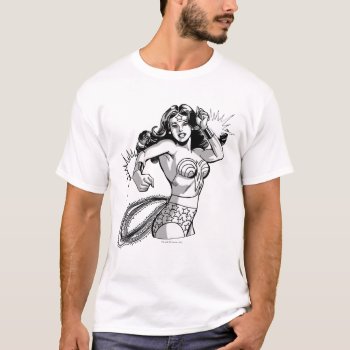 Wonder Woman Black & White Defender T-shirt by wonderwoman at Zazzle