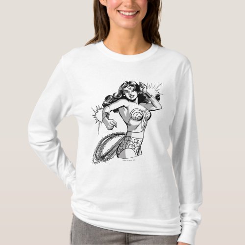 Wonder Woman Black  White Defender T_Shirt