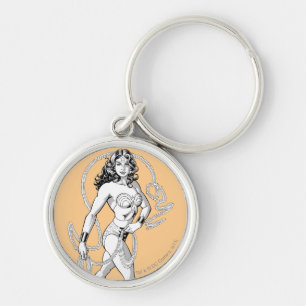 Wonder Woman Black & White Fighter Keychain