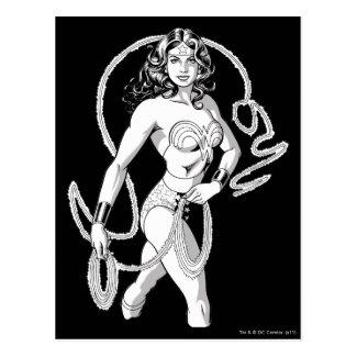 Wonder Woman Black & White Fighter Postcard