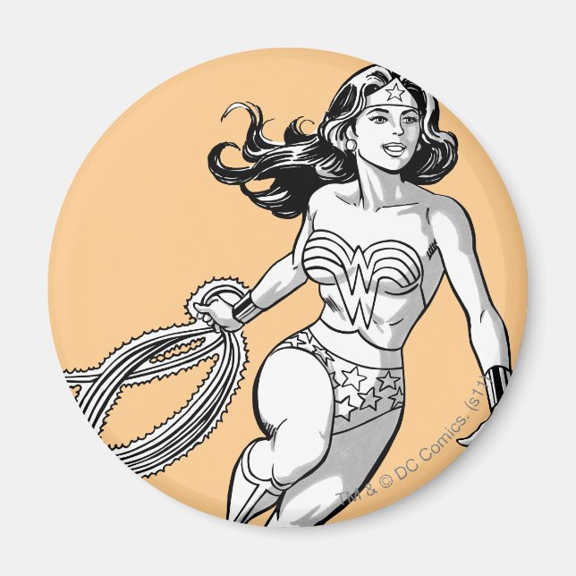Wonder Woman Black & White Lasso Magnet (Front)