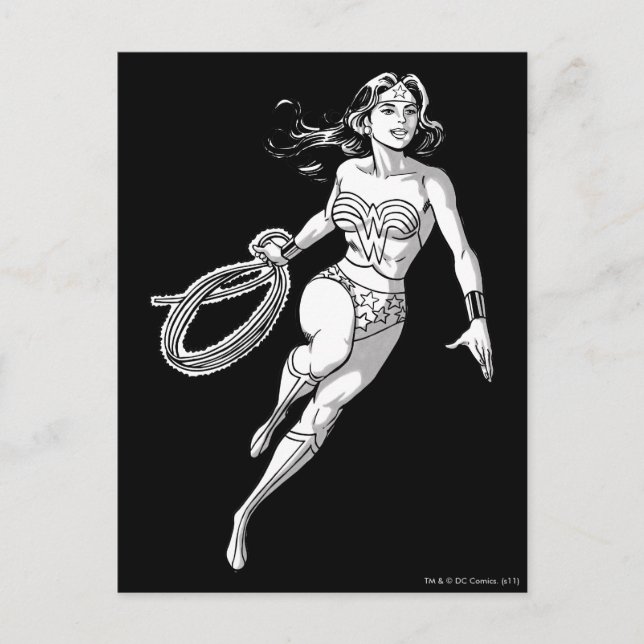 Wonder Woman Black & White Lasso Postcard (Front)