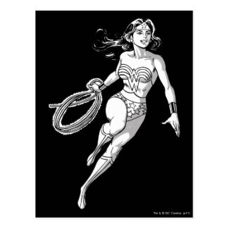 Wonder Woman Black & White Lasso Postcard