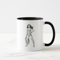Wonder Woman Black & White Pose Mug