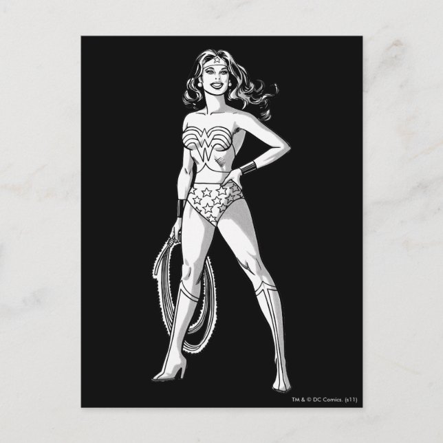 Wonder Woman Black & White Pose Postcard (Front)