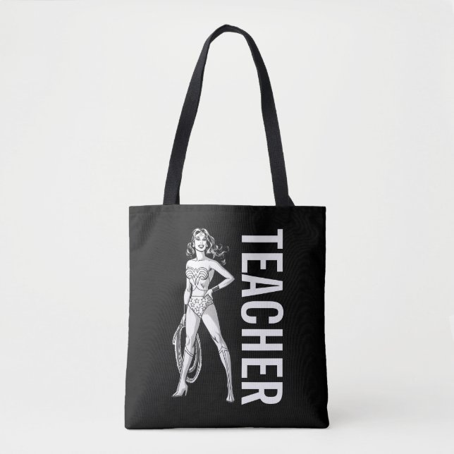 Wonder Woman Black & White Pose Tote Bag (Front)
