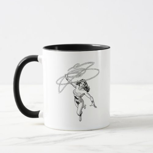 Wonder Woman Black  White Twirl Mug