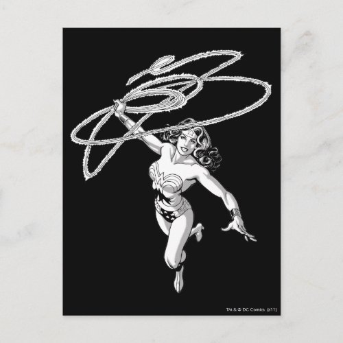 Wonder Woman Black  White Twirl Postcard