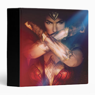 Wonder Woman Blocking With Bracelets 3 Ring Binder