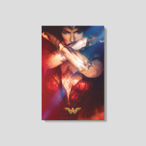 Wonder Woman Blocking With Bracelets Canvas Print