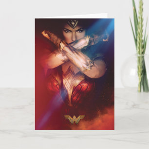 Wonder Woman Blocking With Bracelets Card