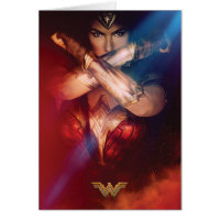 Wonder Woman Blocking With Bracelets Card