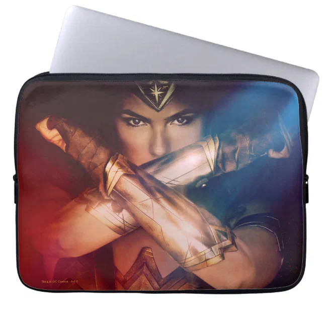 Wonder Woman Blocking With Bracelets Laptop Sleeve Zazzle