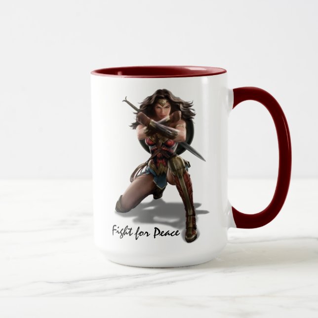 Wonder Woman Blocking With Bracelets Mug (Right)