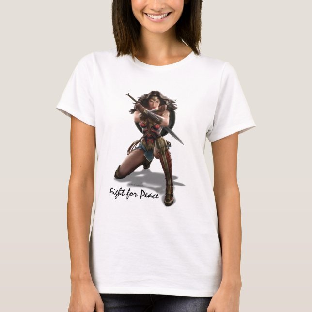 Wonder Woman Blocking With Bracelets T-Shirt (Front)