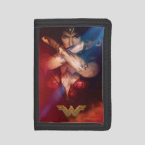 Wonder Woman Blocking With Bracelets Trifold Wallet