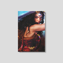 Wonder Woman Blocking With Sword Canvas Print
