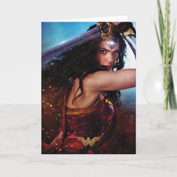 Wonder Woman Blocking With Sword Card by wonderwoman at Zazzle