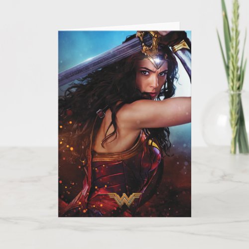 Wonder Woman Blocking With Sword Card